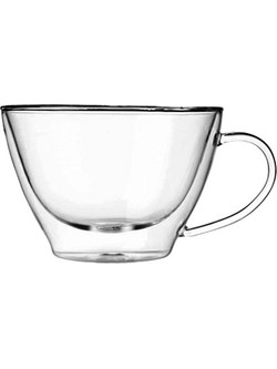 Bormioli Rocco Duos Σετ Φλιτζάνια Cappuccino & Τσαγιού Γυάλινα Διαφανή 385ml 2τμχ 08.00117