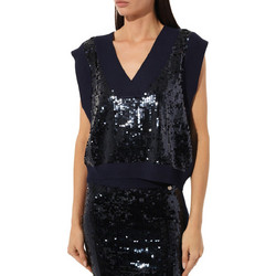 Liu Jo Γυναικείο Χειμερινό Top με Παγιέτες Μαύρο CF3017MS49I-93920