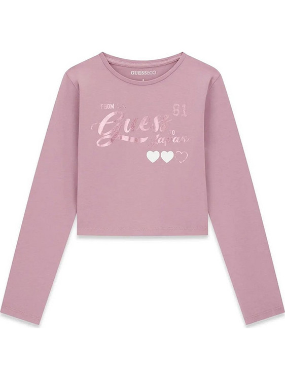 Guess Παιδικό T-Shirt Μακρυμάνικο Ροζ J6YI35K3774-A61B