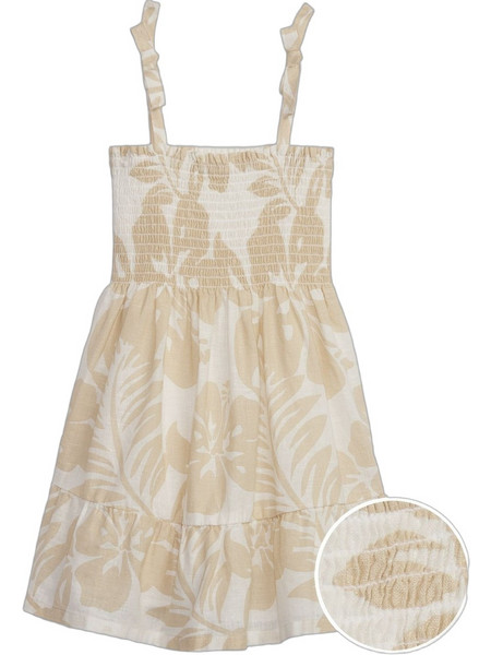 Gap Παιδικό Φόρεμα Λινό Floral Άσπρο Μπεζ 663076000