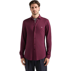 Harmont & Blaine Ανδρικό Πουκάμισο Πικέ Narrow Fit Βυσσινί CNR001013471J