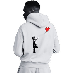 Sol's Stellar Ανδρικό Φούτερ με Κουκούλα με Σχέδιο «Banksy» Λευκό HOOD916