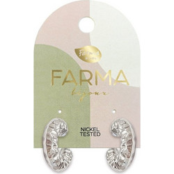Farma Bijoux Γυναικεία Σκουλαρίκια Κρίκοι από Ορείχαλκο Ασημί BECS03