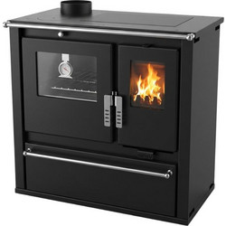 Verso CS Plus Inox Steel Black Left Ξυλόσομπα με Φούρνο 7.7kW