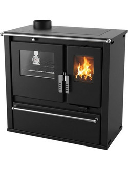 Verso CS Plus Inox Steel Black Left Ξυλόσομπα με Φούρνο 7.7kW
