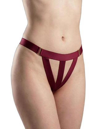 Milena By Paris Γυναικείο Sexy String Μπορντό 6962