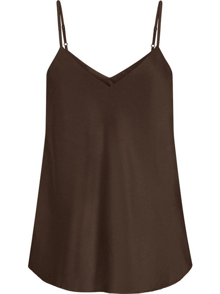 Celestino Γυναικείο Καλοκαιρινό Lingerie Top Σατέν Σοκολατί WU8011.4177