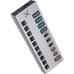 Turbo-X WH3710 USB Hub 3.0 USB-A με 10 Θύρες USB-A / USB-C & Εξωτερική Παροχή Ρεύματος