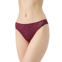 Minerva Γυναικείο String με Δαντέλα Μπορντό 90-88771-434
