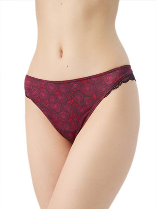 Minerva Γυναικείο String με Δαντέλα Μπορντό 90-88771-434