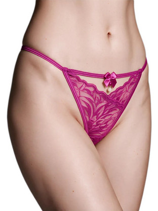 Milena By Paris Γυναικείο Sexy String με Δαντέλα Φούξια 7612