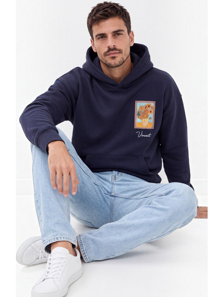 Ben Tailor Ανδρικό Φούτερ με Κουκούλα & Τσέπες Navy Μπλε BENT.1960