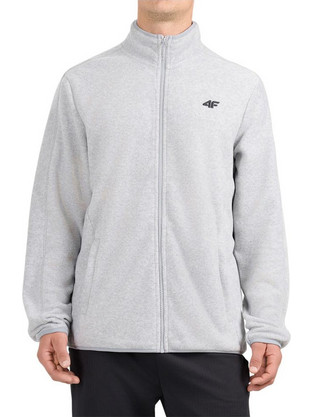 4F Ανδρική Ζακέτα Fleece με Φερμουάρ Γκρι 4FWMM00TFLEM489-27M