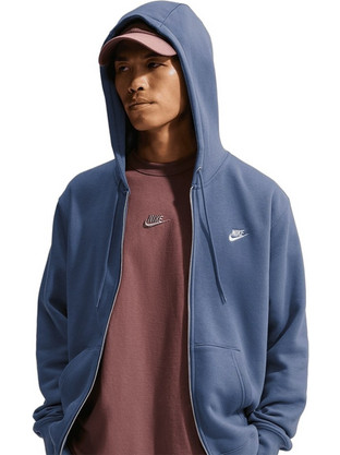 Nike Ανδρική Ζακέτα Φούτερ με Κουκούλα και Φερμουάρ Μπλε FN3861-491
