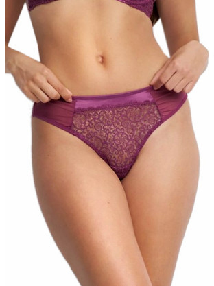 Luna Mystique Γυναικείο Sexy String με Δαντέλα Μπορντό 25800