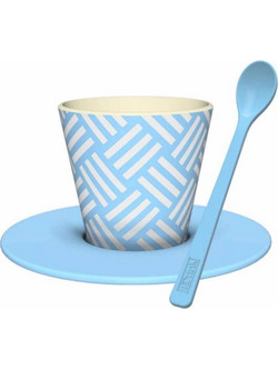 iDrink Line Φλιτζάνι Espresso & Ελληνικού Καφέ Τιρκουάζ Λευκό 90ml ID5222