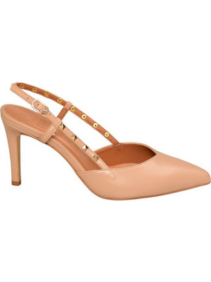 Marron Γόβες Slingback με Τακούνι Στιλέτο Μπεζ 51893