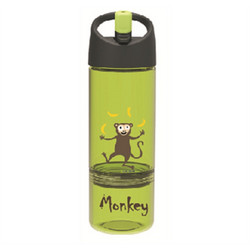 Carl Oscar Drink & Eat Monkey lime Παιδικό Μπουκάλι Πλαστικό BPA Free με Καλαμάκι Lime 450ml