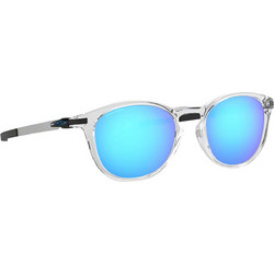 Oakley Pitchman OO 9439 04 Ανδρικά Γυαλιά Ηλίου Στρογγυλά Μεταλλικά Διαφανή με Μπλε Καθρέπτη Φακό