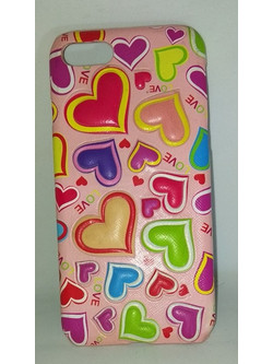 Θήκη Case Apple Iphone 4/4S/5 pink heart love (OEM)