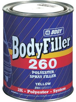 Σιδηρόστοκος πολυεστερικός πιστολιού HB BODY 260 2K Bodyfiller (1 Lit)