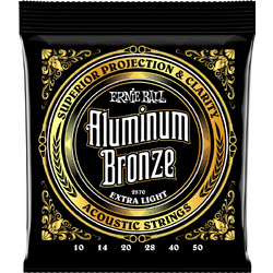 Ernie Ball 2570 Aluminum Σετ 6 Χορδές Ακουστικής Κιθάρας Bronze 10-50" Extra Light Tension