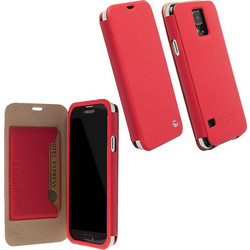 Krusell Leather Malmo Flipcover Red (Galaxy S5)