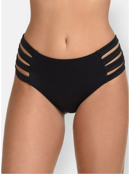 MiandMi Ψηλόμεσο Bikini Slip Μαύρο 2664