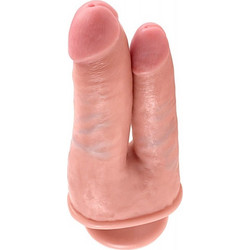 Pipedream King Cock Penetrator Διπλό Dildo με Βεντούζα 22cm Flesh
