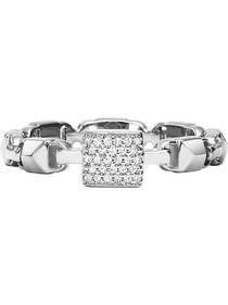 Michael Kors Mercer Link Γυναικείο Δαχτυλίδι από Ασήμι 925 με Ζιργκόν MKC1027AN040