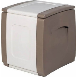 Compact Μπέζ-Λευκό Μπαούλο Αποθήκευσης Πλαστικό Homeplast Μονό 100lt (50x54x57 εκ)