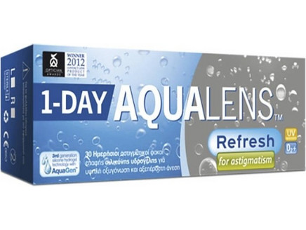 Meyers Aqualens Refresh Ημερήσιοι Φακοί Επαφής Αστιγματικοί Σιλικόνης Υδρογέλης με Φίλτρο UV 30τμχ