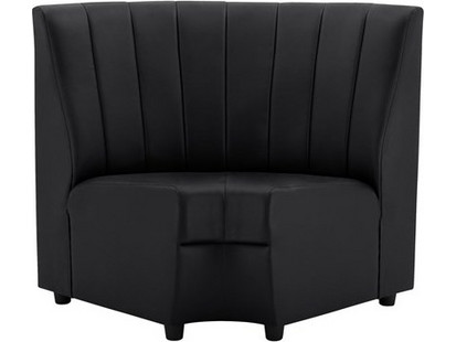 HomeMarkt Landon Γωνιακός Καναπές από Δερματίνη Μαύρος 118x66x93cm HM3163.01