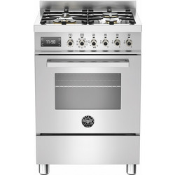 Bertazzoni PRO604MFESXT Κουζίνα Ηλεκτρική 69lt με Εστίες Αερίου 59.5cm