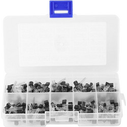 Silicon NPN PNP Performance Transistor Assortment Kit Set with Plastic Storage Box 200pcs