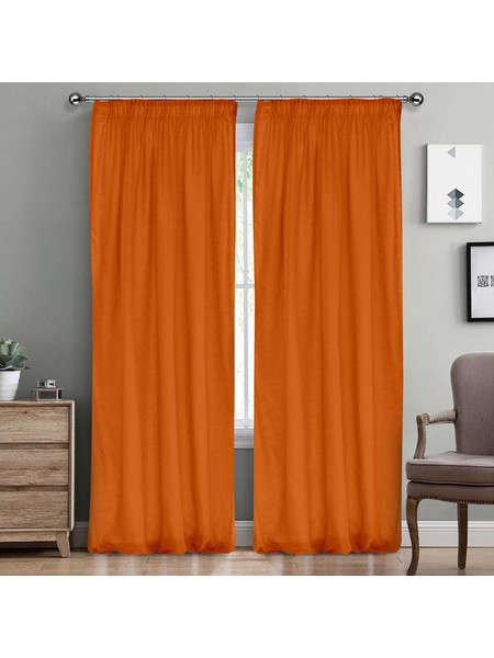 Lino Home Κουρτίνα με Τρέσα 145x295 Line 503 Orange