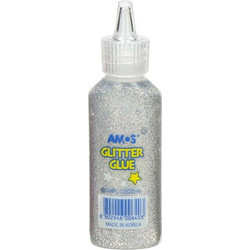 Glitter glue Amos 22 ml ασημί