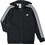 Adidas Essentials 3-Stripes Παιδική Ζακέτα Φούτερ με Κουκούλα και Φερμουάρ Μαύρη GQ8900