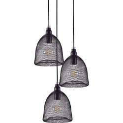 Home Lighting Zola Κρεμαστό Φωτιστικό Οροφής Πλέγμα Πολύφωτο E27 Μαύρο SE151-20-3 77-4350