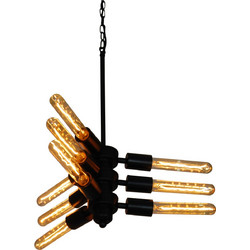 Home Lighting Helix Κρεμαστό Φωτιστικό Οροφής Πολύφωτο Μαύρο 77-3202