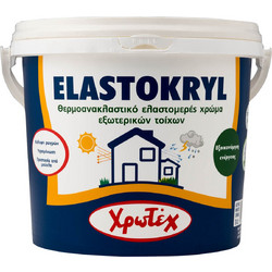 Χρωτέχ Elastokryl Ακρυλικό Ελαστομερές Χρώμα Εξωτερικού Χώρου Λευκό 9lt