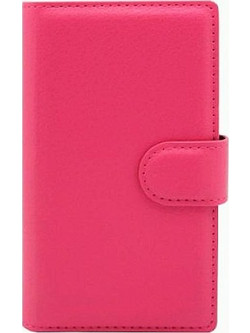 Microsoft Lumia 435 - Δερμάτινη Stand Θήκη Πορτοφόλι Ροζέ (OEM)