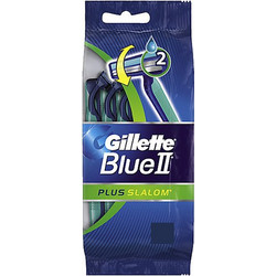 Gillette Blue II Plus Slalom Ξυραφάκι μιας Χρήσης με 2 Λεπίδες & Λιπαντική Ταινία 4τμχ