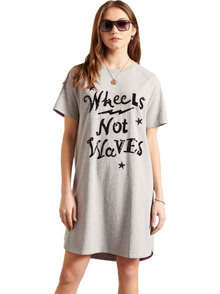 Superdry Jersey Mini Καλοκαιρινό Καθημερινό Φόρεμα Γκρι W8010782A-07Q