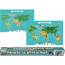 Ξυστός Παγκόσμιος Χάρτης Με Ζωάκια Scratch Map Animal