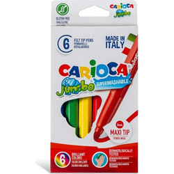Carioca Jumbo Superwashable Μαρκαδόροι Ζωγραφικής Σετ 6 Χρώματα