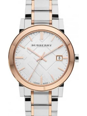 Burberry Two Tone Ανδρικό Ρολόι με Ροζ Χρυσό Μεταλλικό Μπρασελέ BU9006