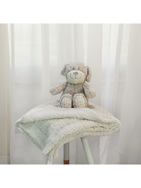 GM Home Baby Collection Puppy 3089 Κουβέρτα Αγκαλιάς Fleece με Λούτρινο 75x100 Μπεζ