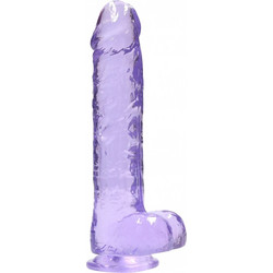 Shots RealRock Crystal Ρεαλιστικό Dildo με Βεντούζα & Όρχεις 23cm Μωβ