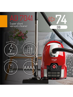 Adler AD 7041 Ηλεκτρική Σκούπα 700W με Σακούλα 3lt